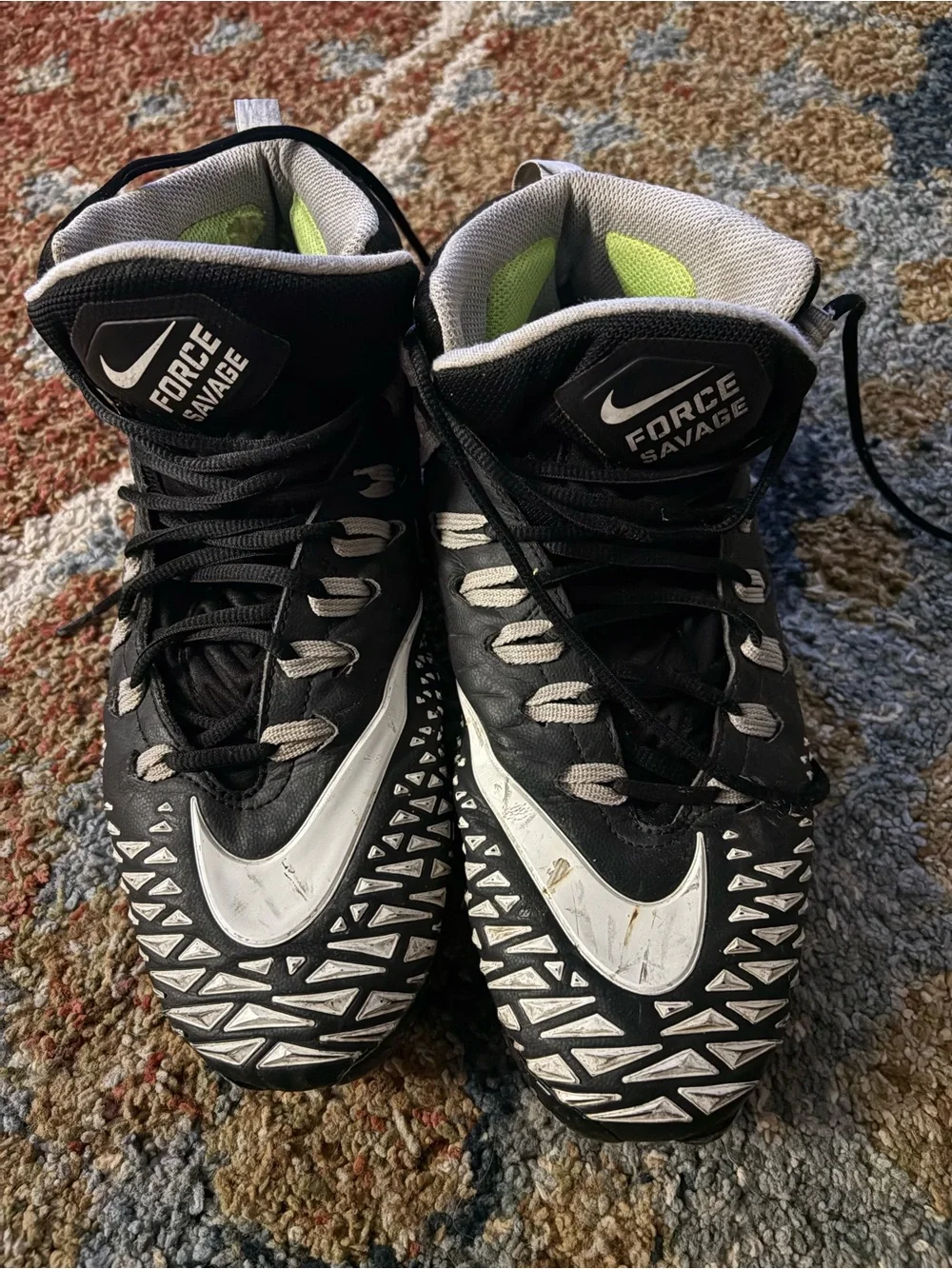 Nike Men’s Black & White High-Top Football Cleats